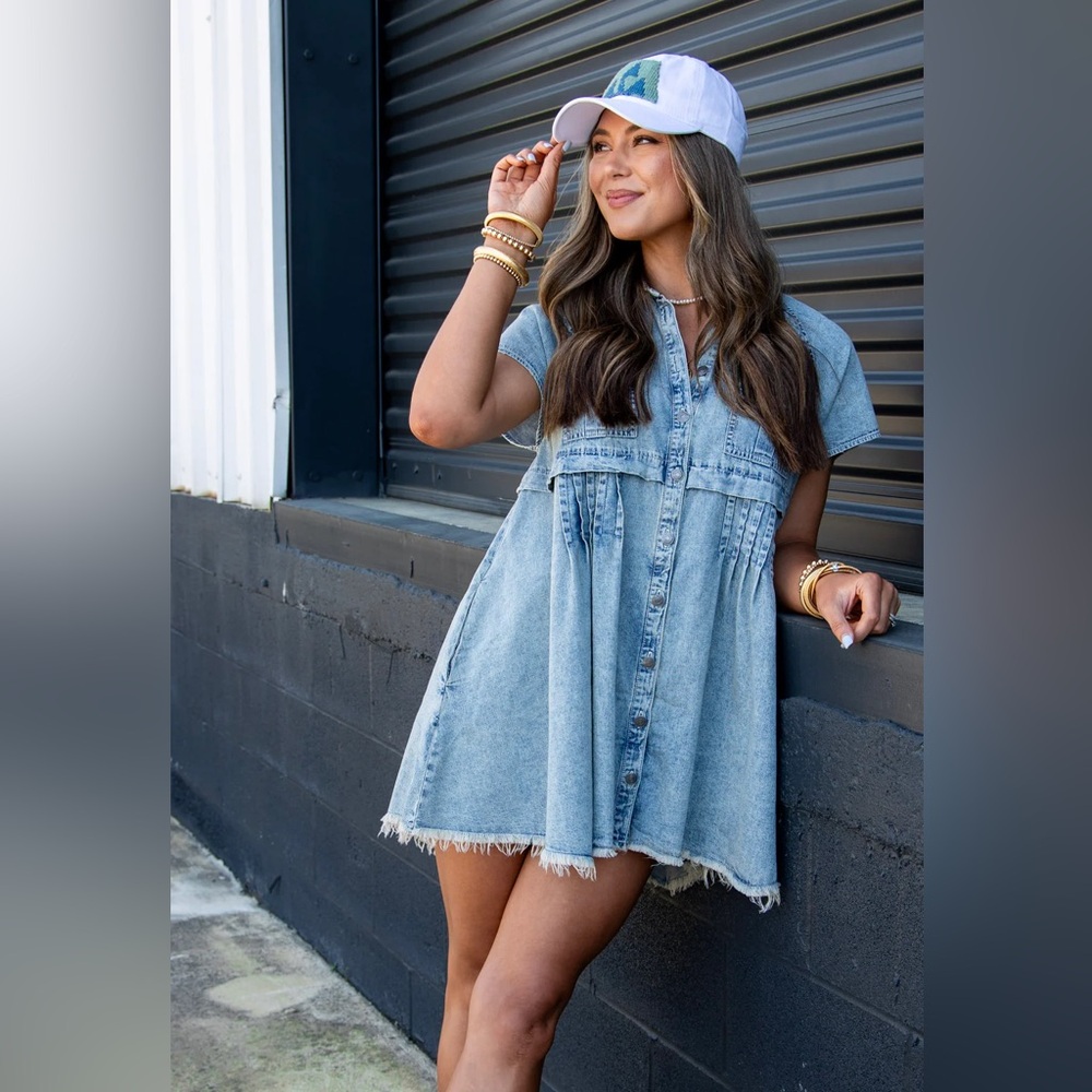 FREE PEOPLE Ronnie Denim Mini Dress